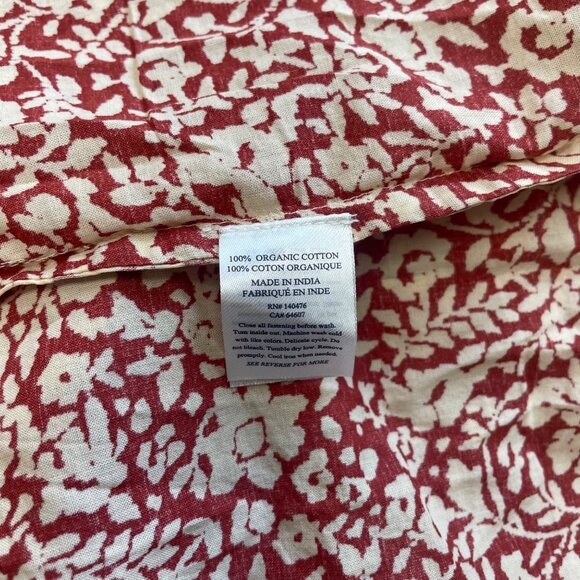 Faherty Red White Floral Button Front Midi Dress Womens Sz M - New - Picture 10 of 11